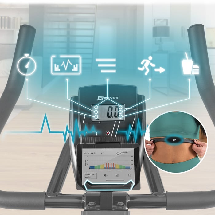 Vélo cardio biking Hop-Sport HS-045IC Bravo avec ordinateur d’entraînement multifonction, Bluetooth