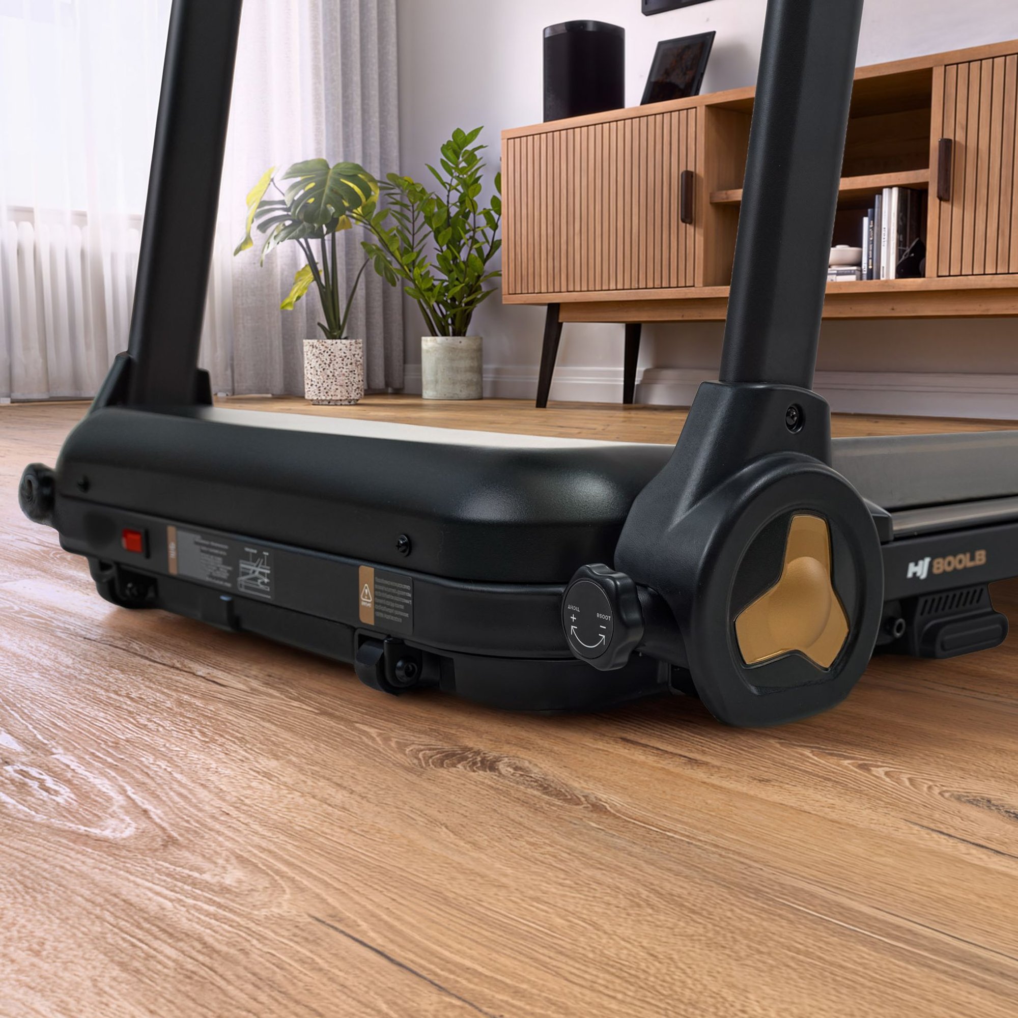 Système d'amorti et réglage de l'inclinaison sur 2 niveaux du tapis toulant.