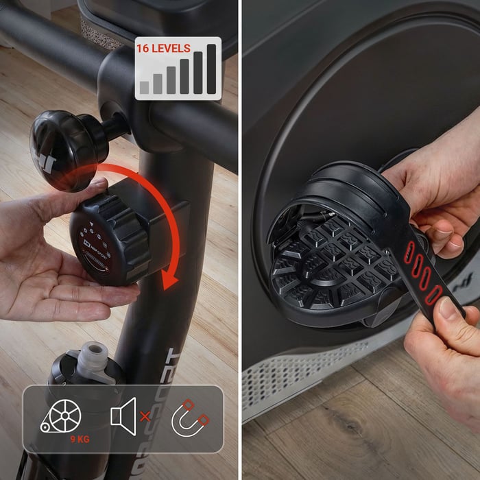 Vélo d’appartement avec pédales stables et résistance magnétique