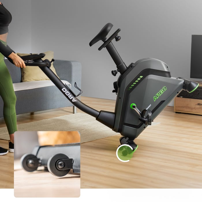 Vélo stationnaire Argo avec structure solide, pieds ajustables