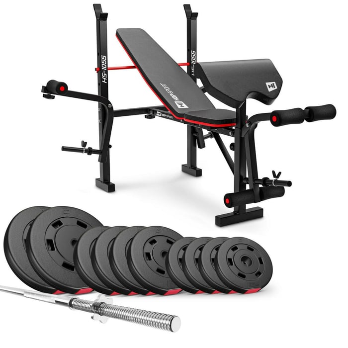 Banc de musculation Hop-Sport HS-1055 pliable pour entraînement à domicile.