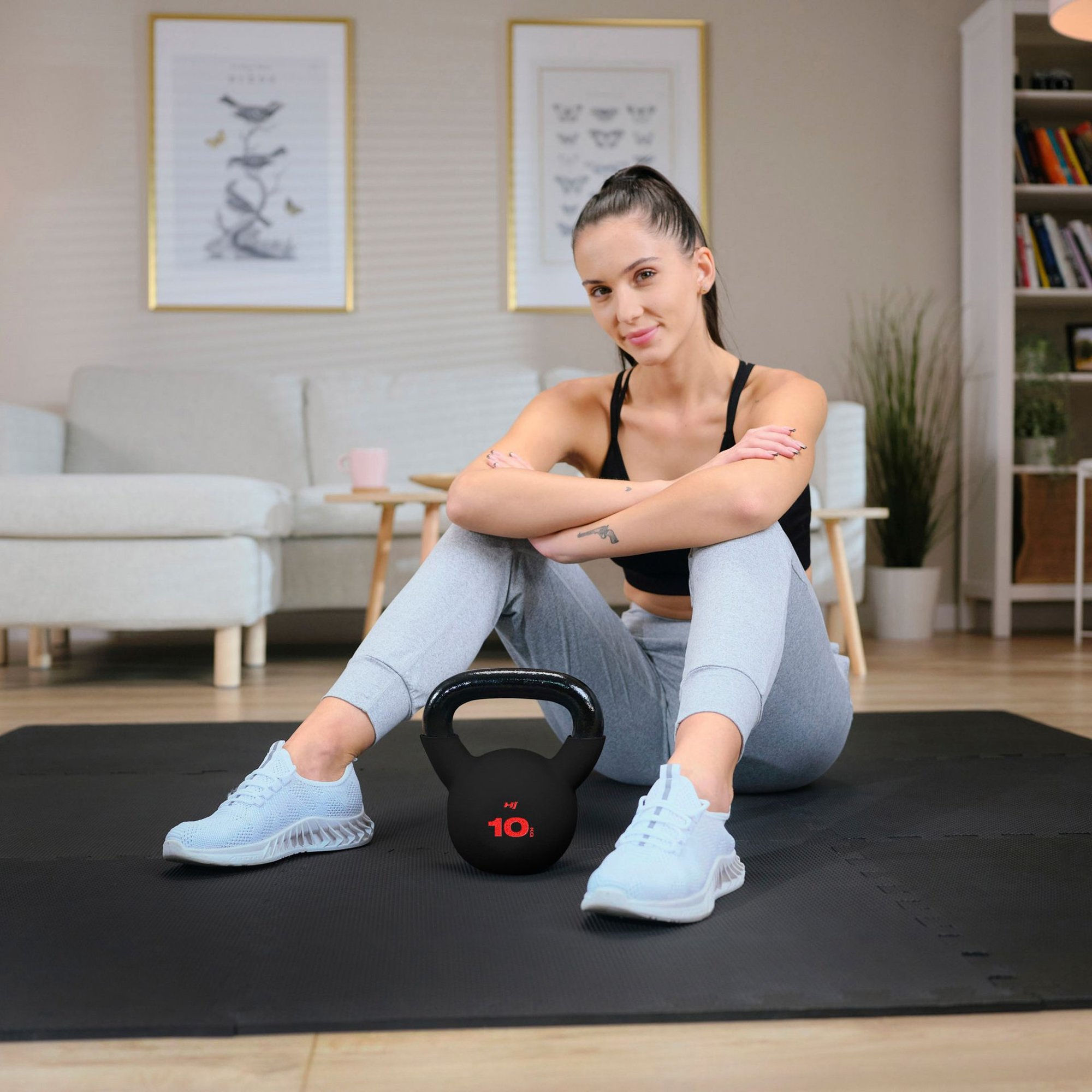 Poignée ergonomique de kettlebell 10 kg pour prise en main sûre