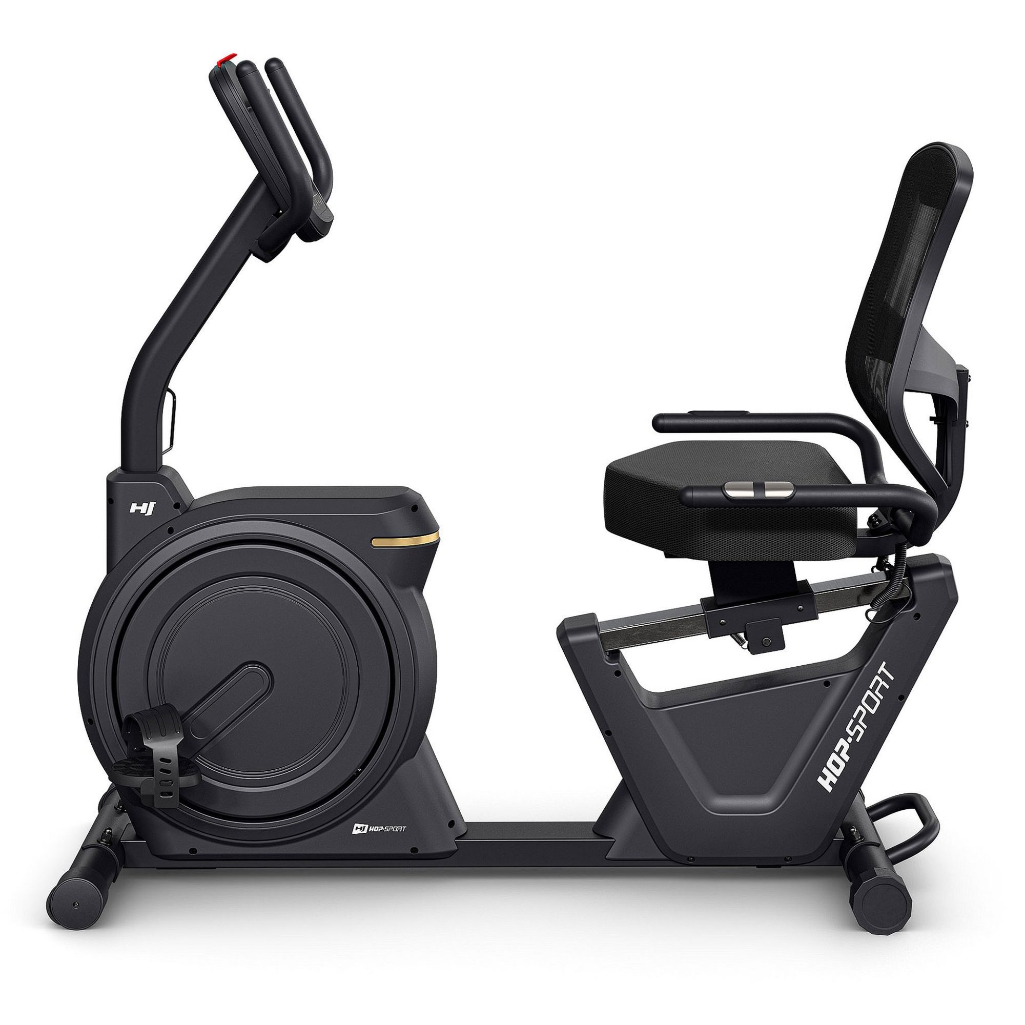 Roulettes de transport et pieds ajustables du vélo semi-allongé.