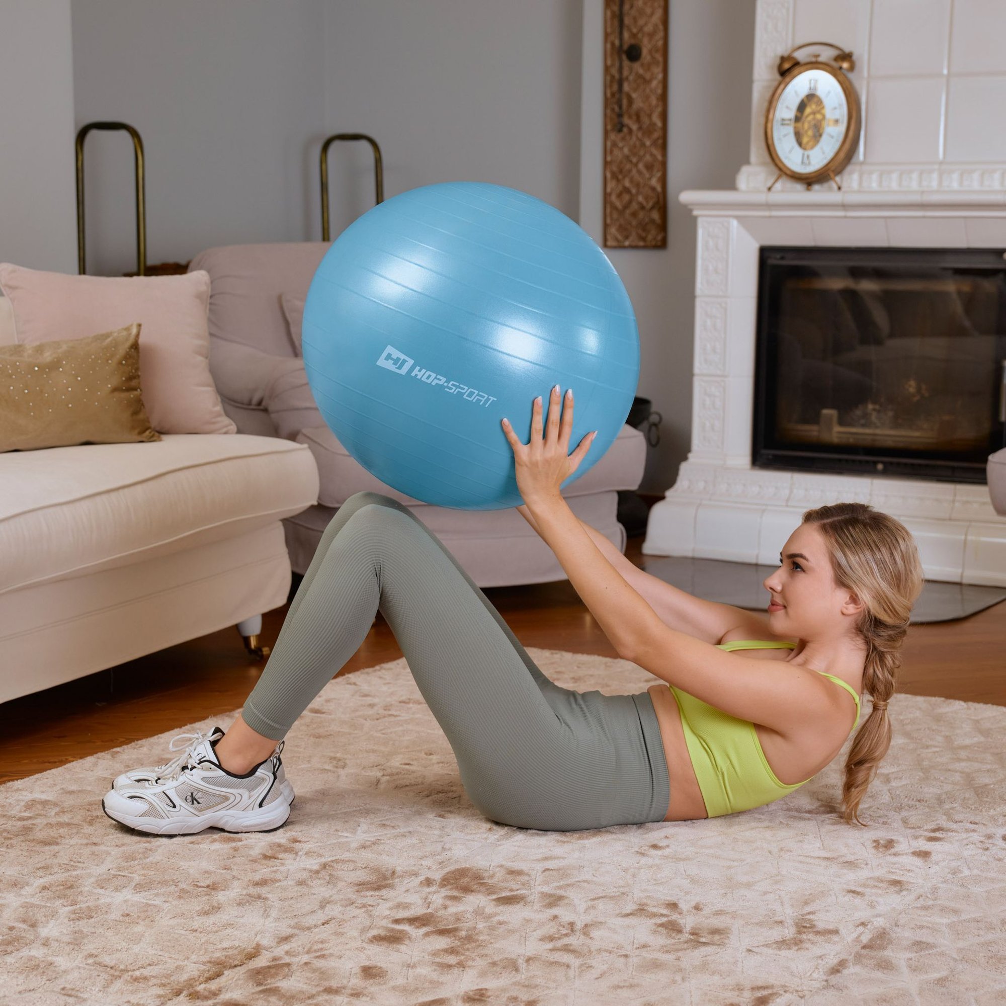 Ballon de gymnastique 45 cm pour étirements Bleu