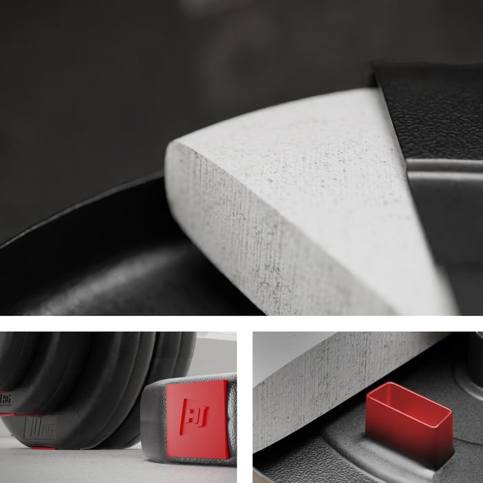 Haltères courtes avec disques en plastique durable et poignées moletées pour prise ferme