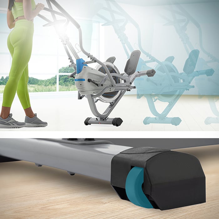 Cross Stepper Climber Icon compact avec roulettes de transport