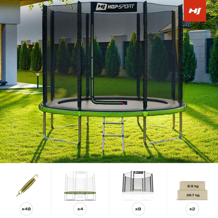Kit complet du trampoline 8FT avec cadre, ressorts, filet de sécurité, poteaux et échelle