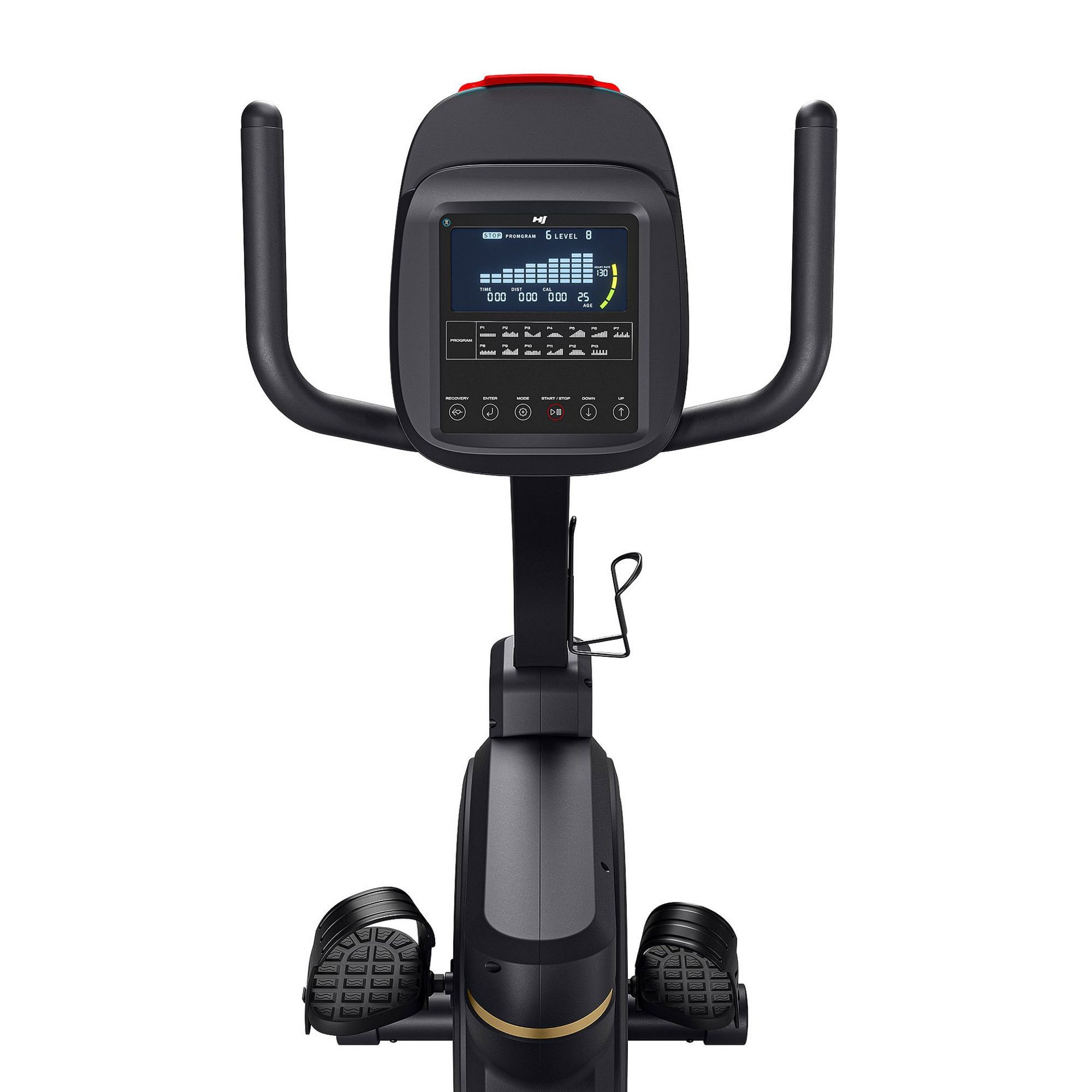 Console Bluetooth du vélo couché compatible avec app Kinomap et Zwift.