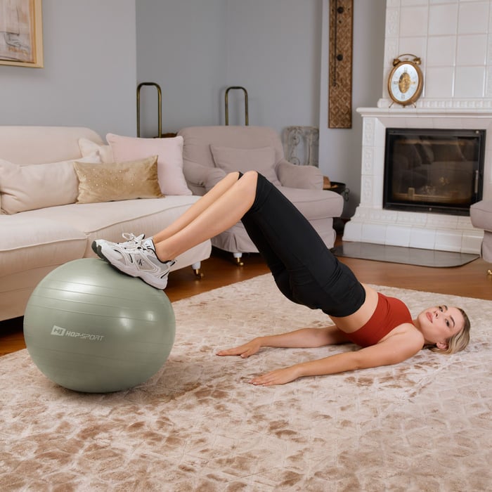 Ballon de fitness en caoutchouc pour assise et exercices Vert