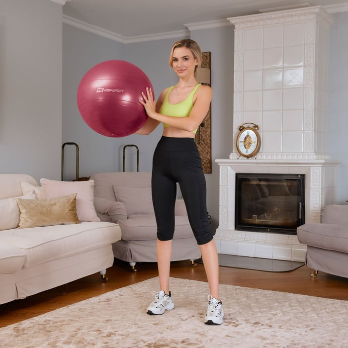 Pompe incluse pour gonflage ballon de fitness 45 cm Violet