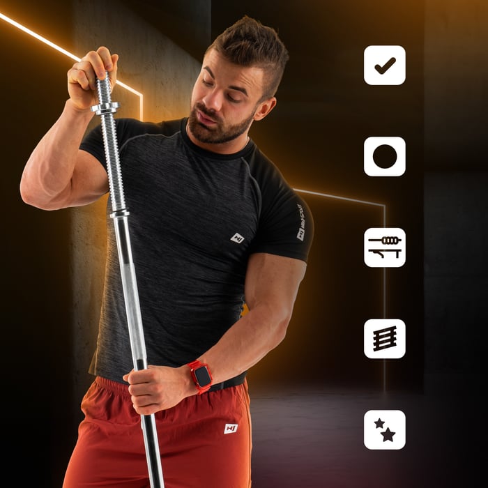 Barre de musculation curl ergonomique anti-glisse