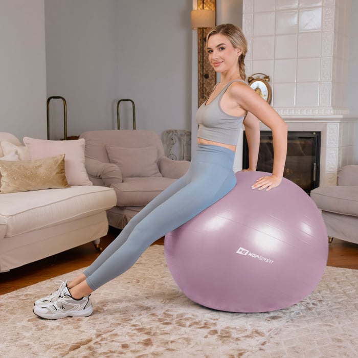 Ballon de fitness robuste en caoutchouc Violet