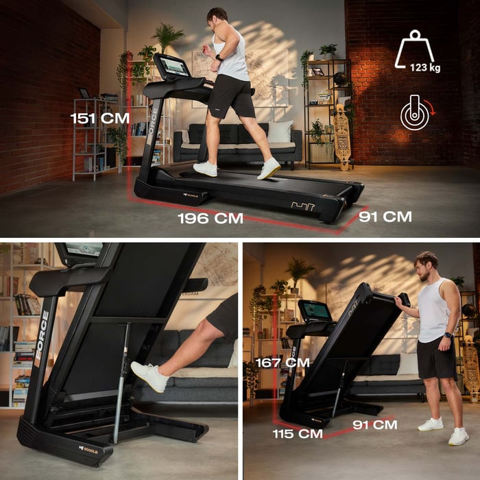 Capteurs de fréquence cardiaque et clé de sécurité du tapis de course HS-5000LB Force