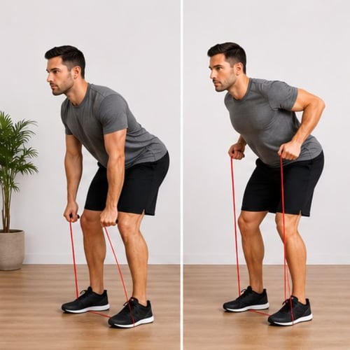 Rowing debout avec élastique