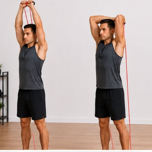 Extension triceps au-dessus de la tête avec élastique