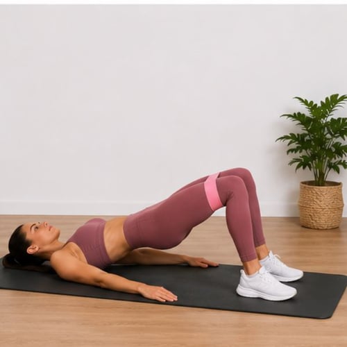Glute bridge avec bande de résistance