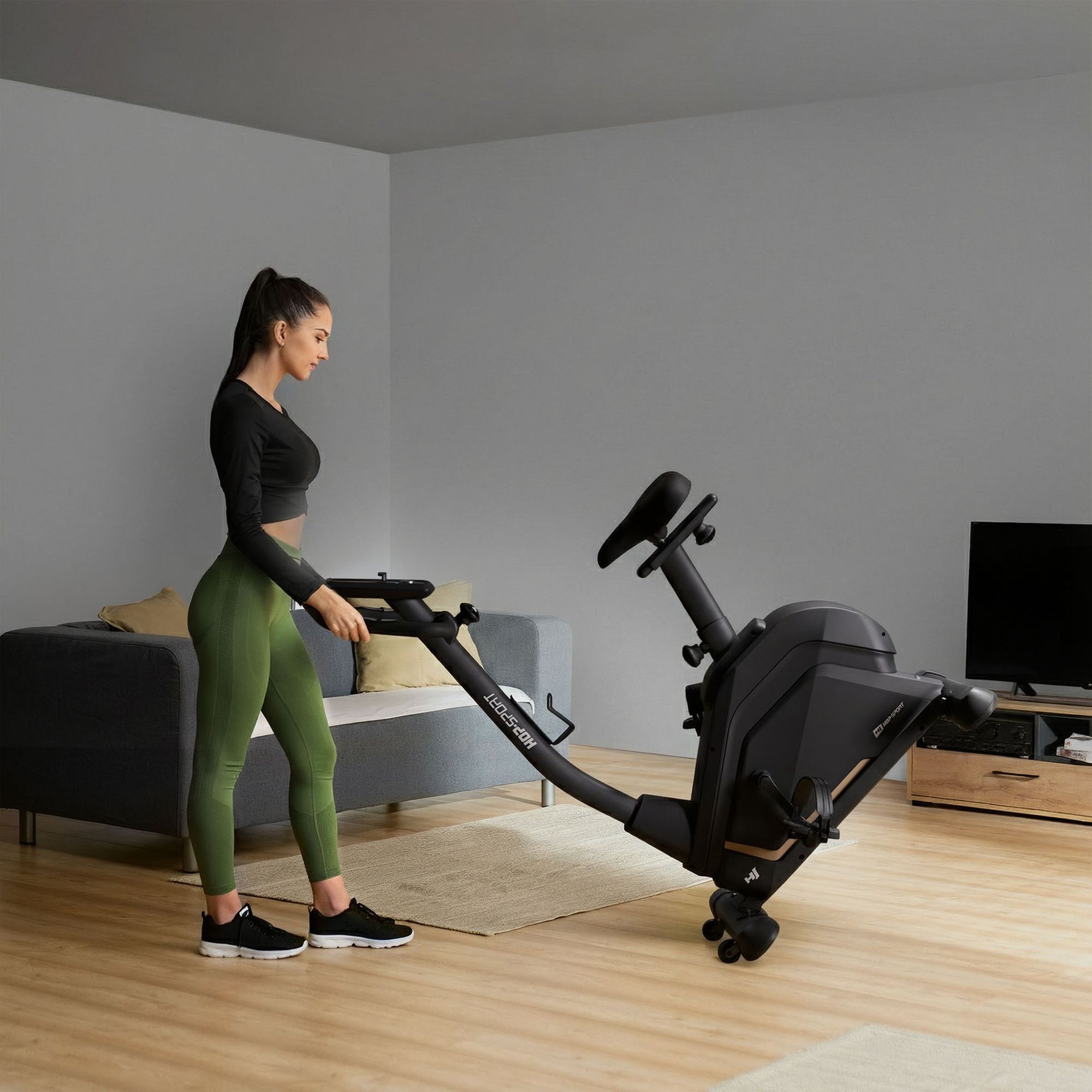 Vélo stationnaire Argo avec structure solide, pieds ajustables