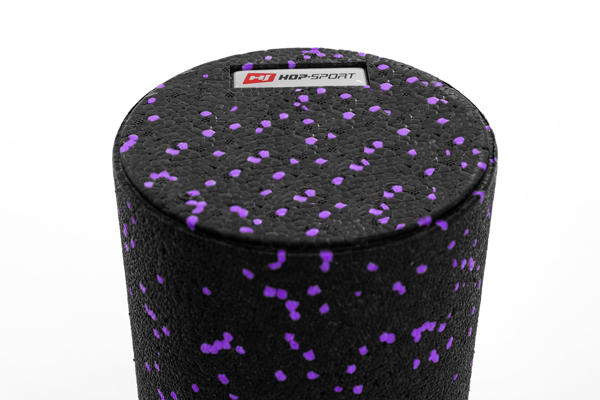 Rouleau de massage myofascial en EPP 33 cm noir/violet pour auto-massage.
