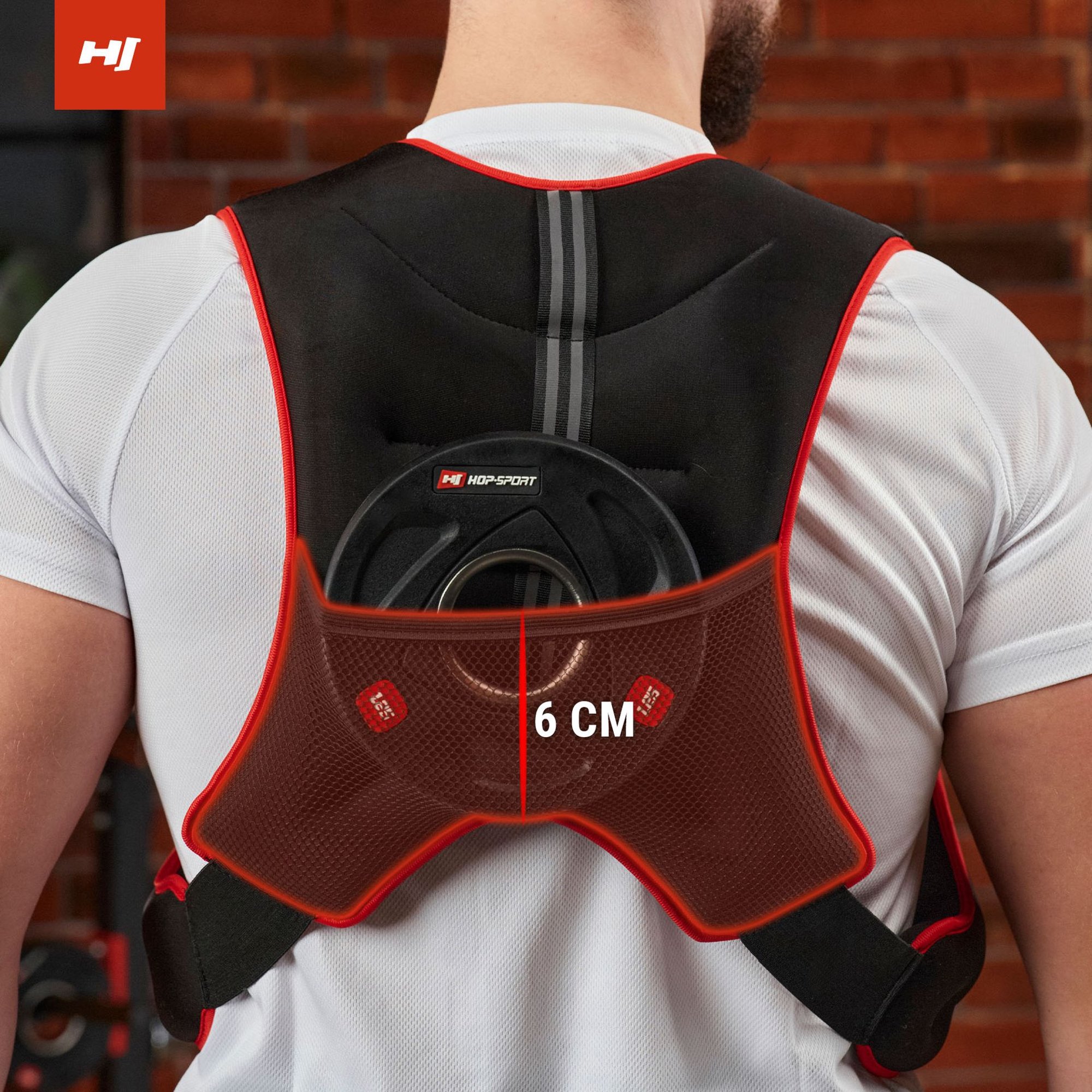 Gilet de sport avec poche arrière pour clés et téléphone