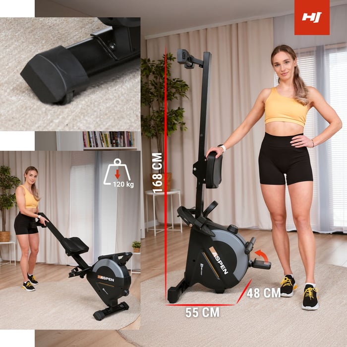 Rameur d’intérieur Aspen avec système de pliage vertical