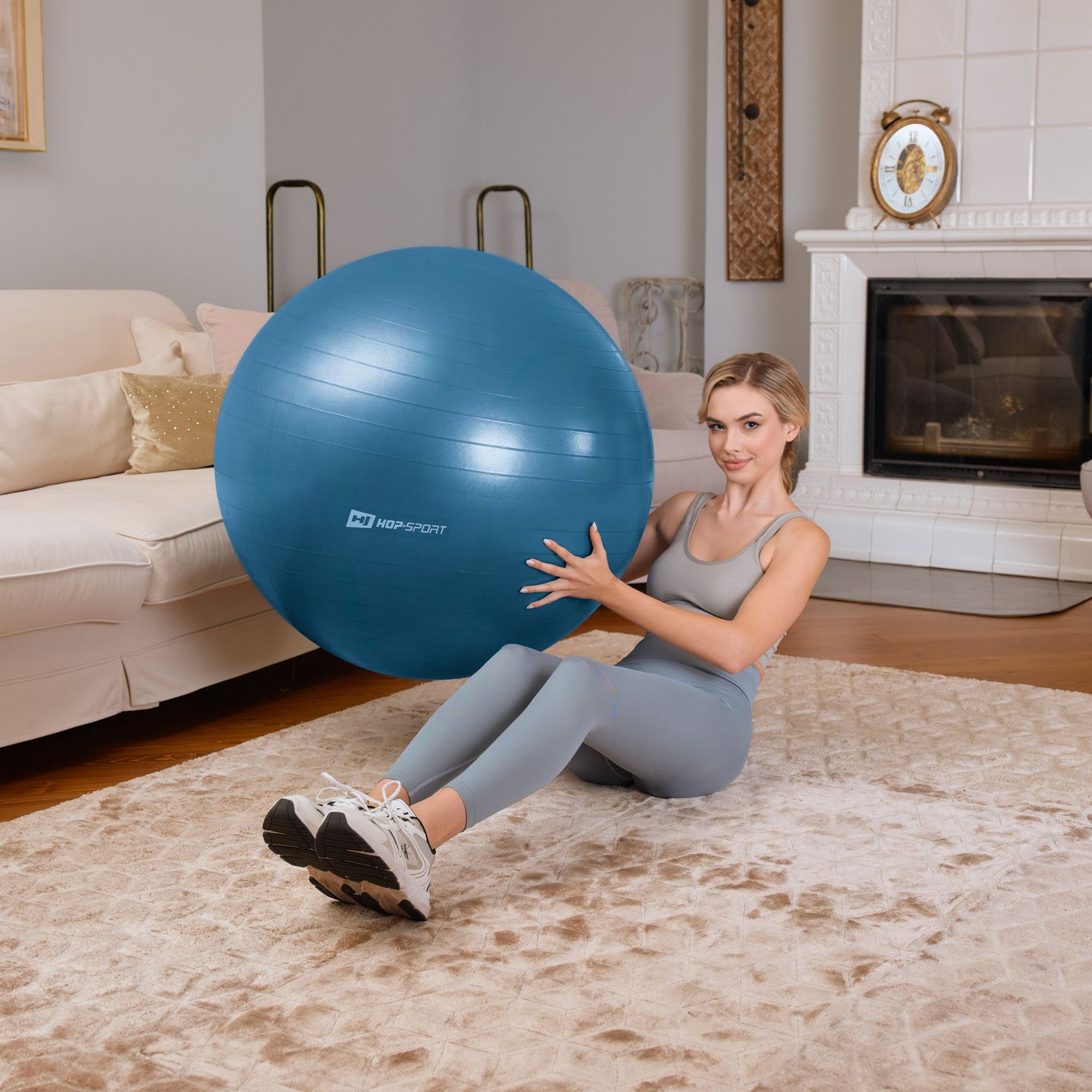 Étirement et renforcement avec ballon de gym Bleu