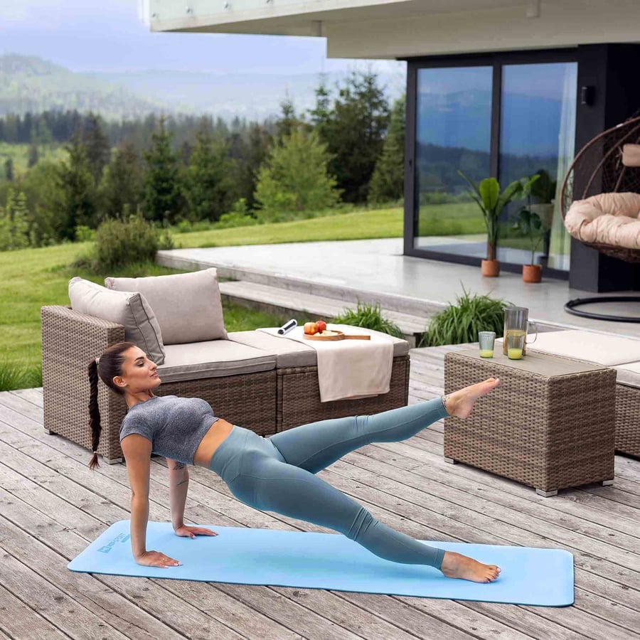 Mata fitness TPE 0,6 cm niebies - 1