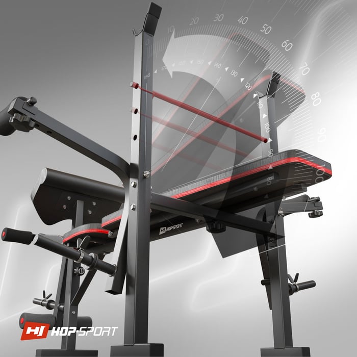 Banc de musculation réglable avec dossier inclinable sur 4 positions