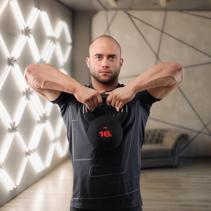Entraînement complet du corps avec kettlebell fitness 16 kg