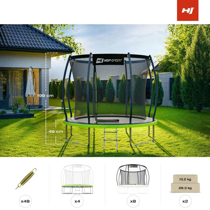 Trampoline de jardin 244 cm pour enfants et adultes, idéal pour des activités de plein air en famille