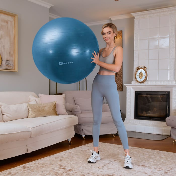 Ballon de gymnastique 85 cm pour renforcement musculaire Bleu