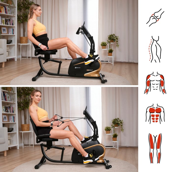 Vélo semi-allongé HS-045L Volt avec élastiques de renforcement des bras