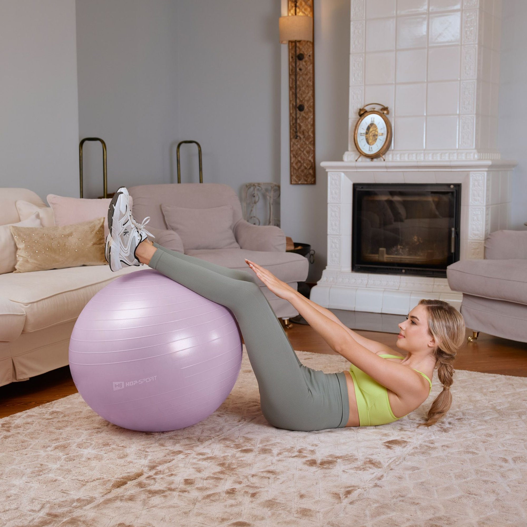 Ballon de fitness robuste en caoutchouc pour assise Violet