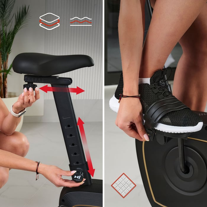 Vélo d’appartement avec selle ergonomique réglable et pédales antidérapantes