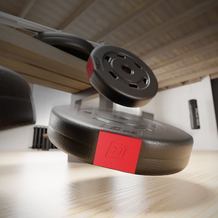 Poids de musculation en plastique pour squats, soulevés de terre.