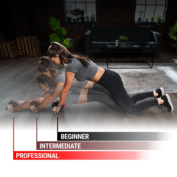 Ab Wheel pour entraînement progressif des abdominaux Rouge