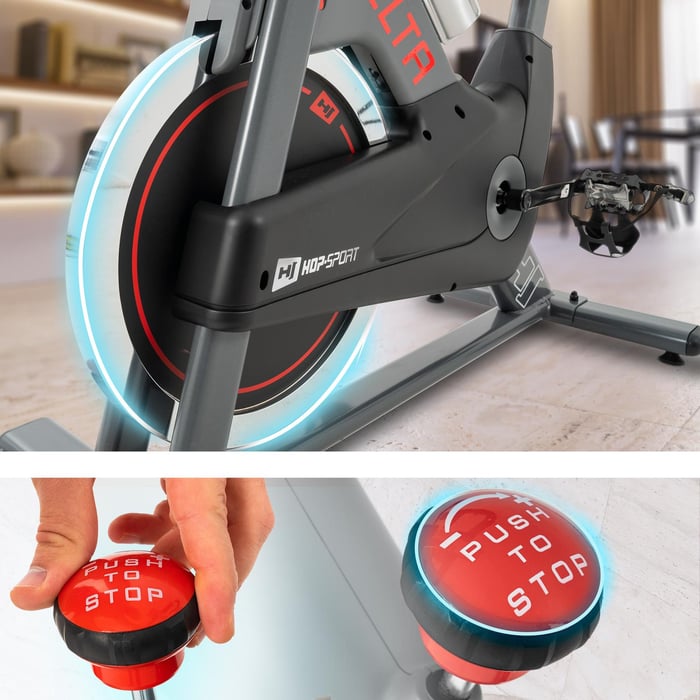 Vélo d’intérieur HS-065IC Delta avec pédales antidérapantes et sangles de maintien, roue d’inertie de 20 kg