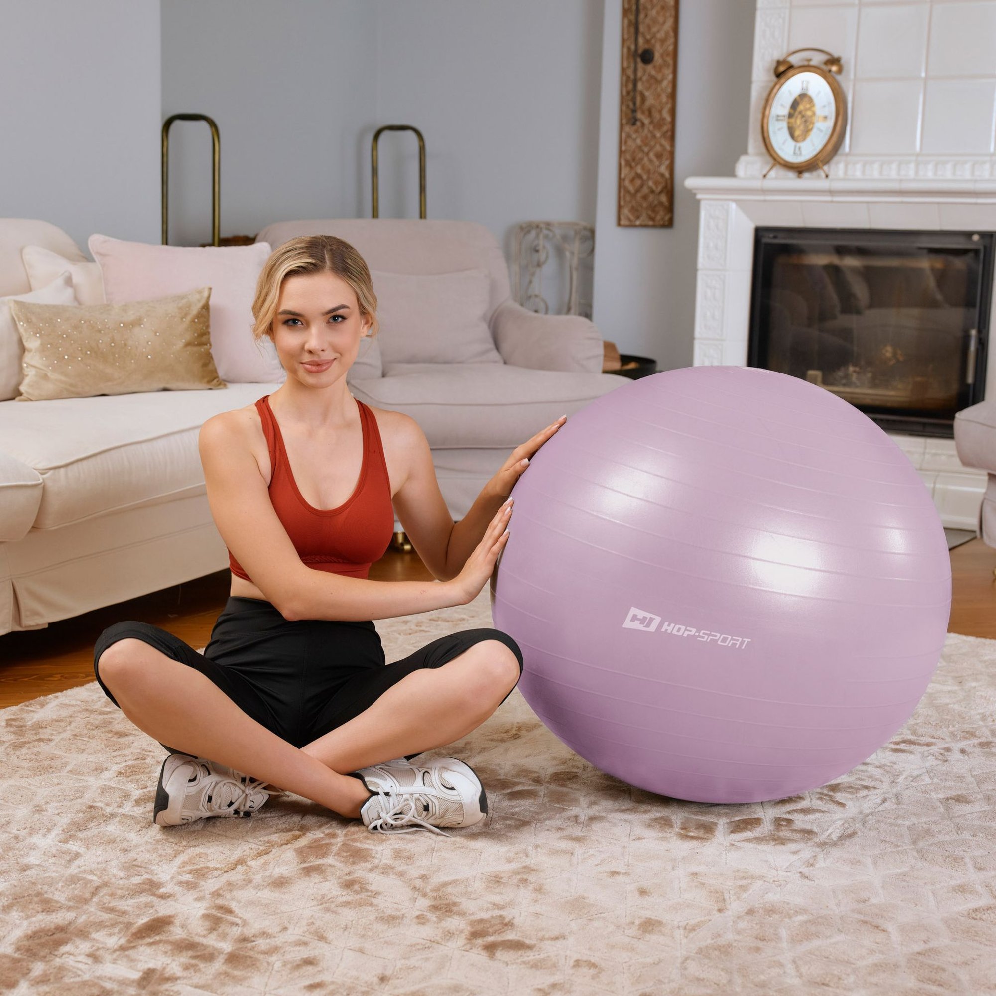 Ballon de gymnastique 85 cm pour renforcement musculaire Violet