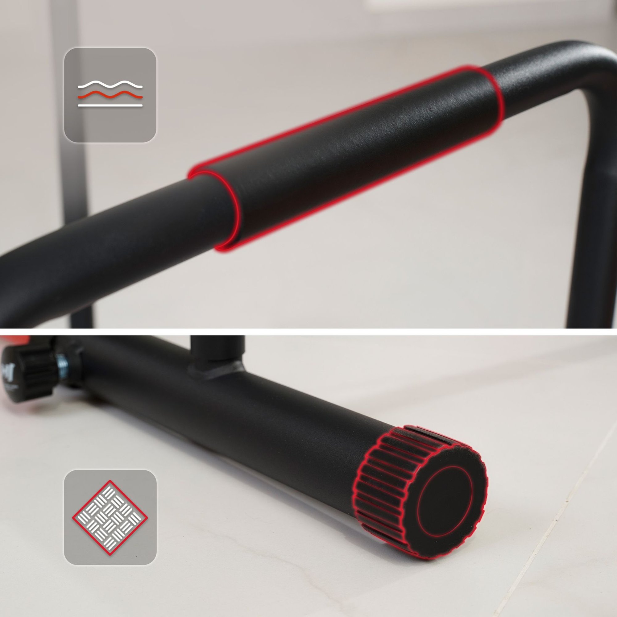 Station dips HS-2010K avec poignées antidérapantes et pieds stables