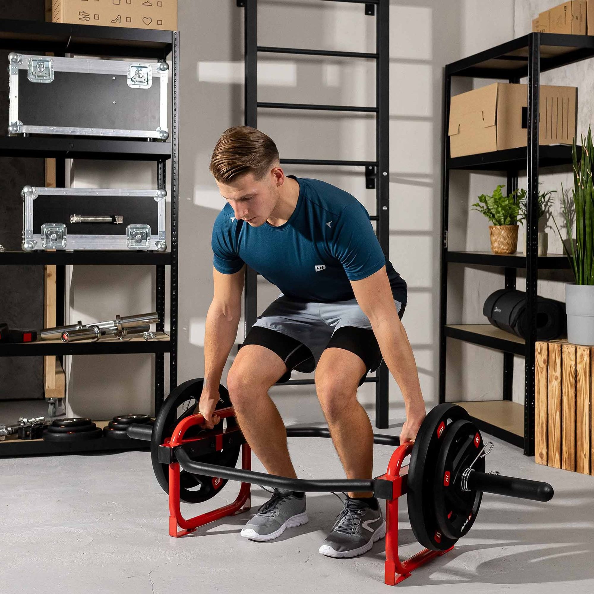 Barre de soulevé de terre trap bar musculation en acier