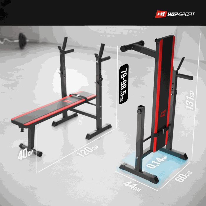 Banc de musculation robuste en acier avec dossier et assise rembourrés