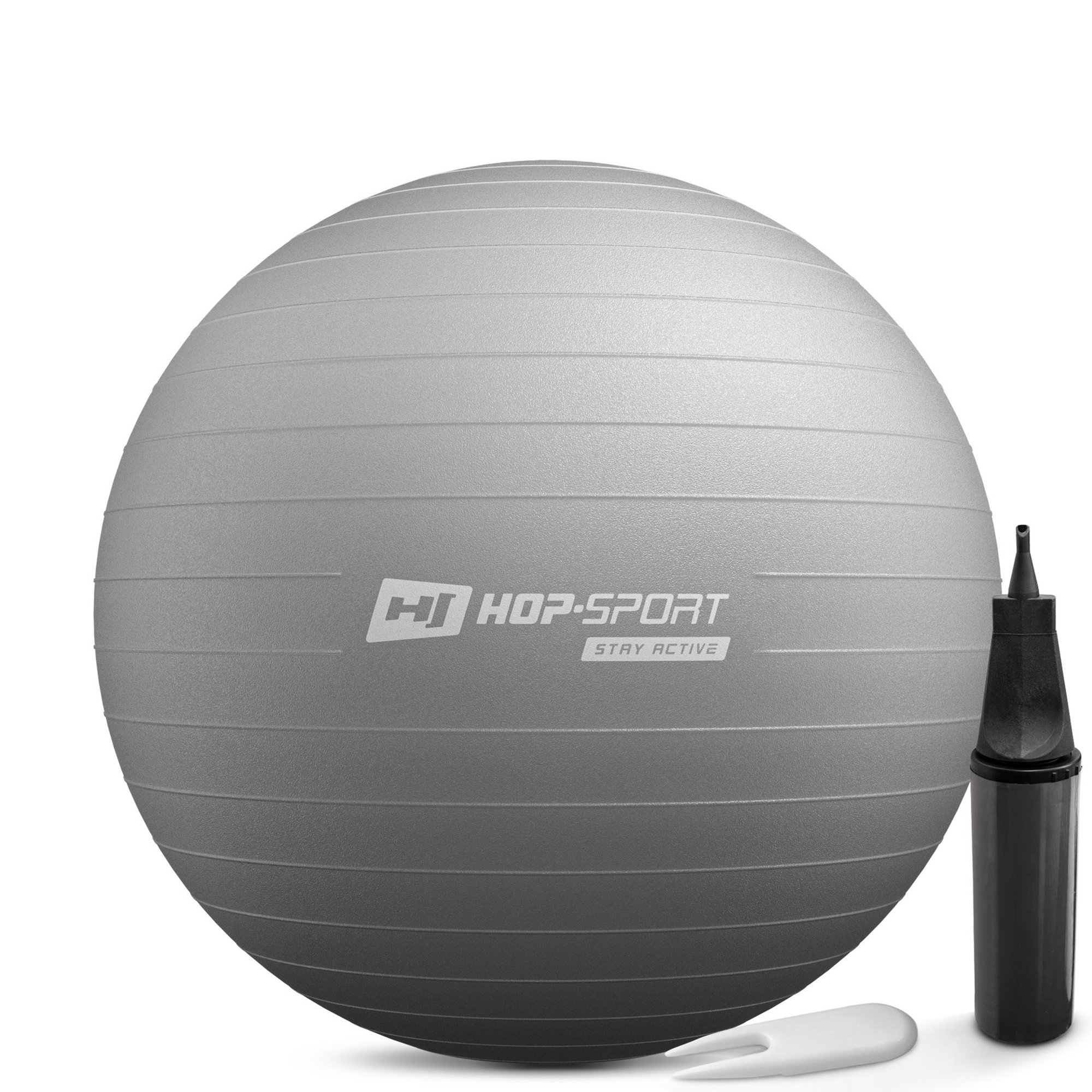 Ballon de gymnastique 65 cm pour renforcement musculaire Gris