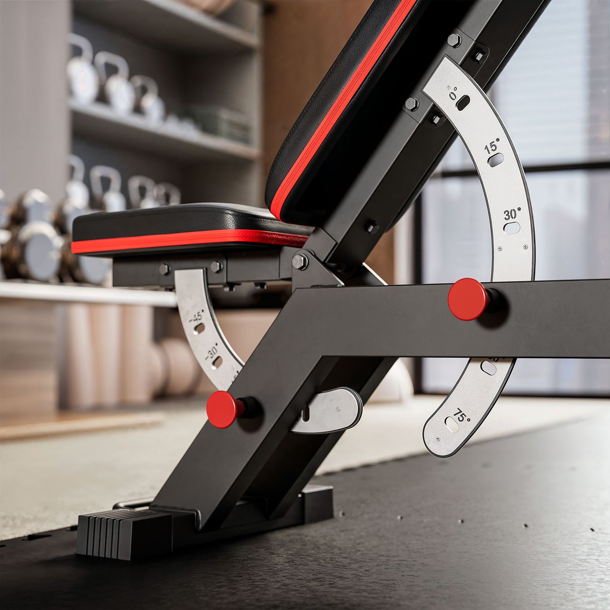 Banc de musculation capacité 300 kg avec profilés en acier renforcés.