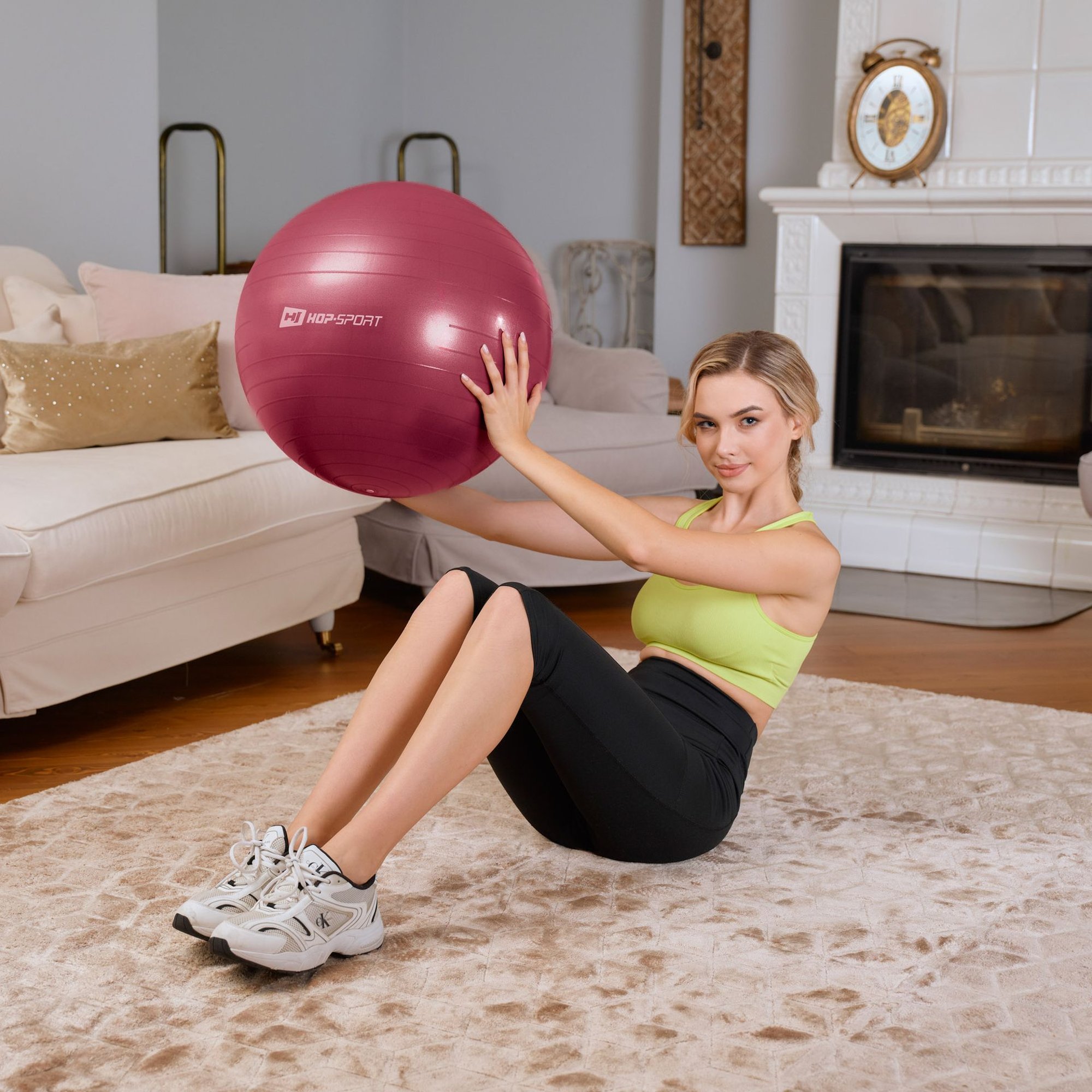 Ballon de fitness en caoutchouc pour assise et exercices Violet