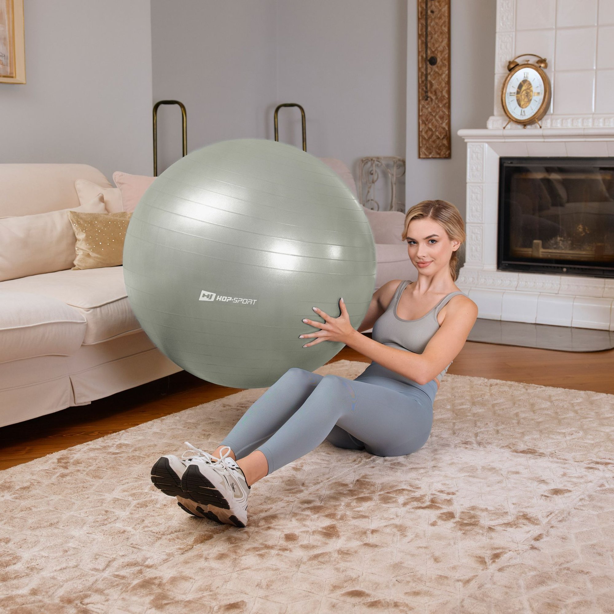 Pompe incluse pour gonflage ballon de fitness 85 cm Vert