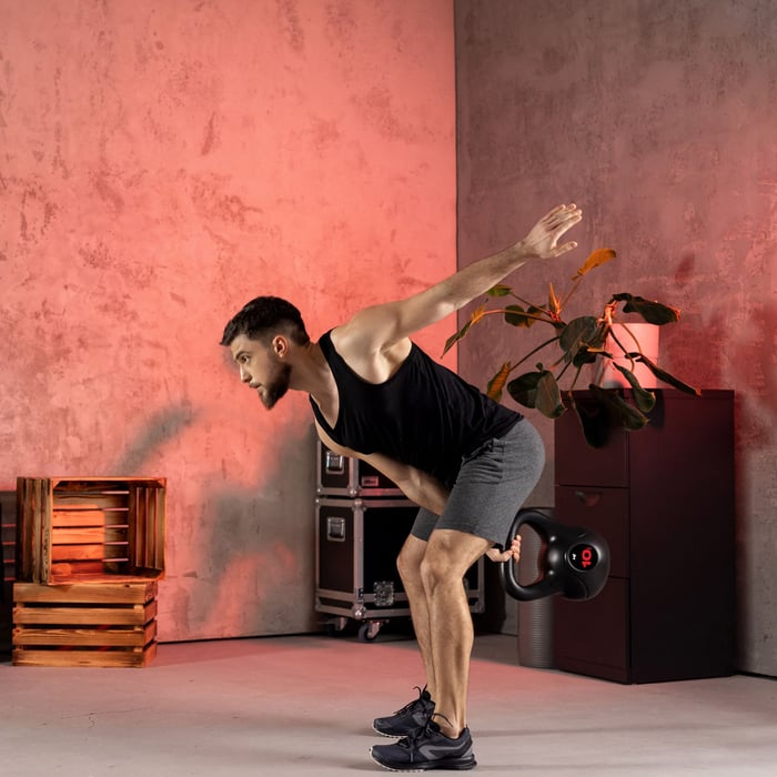 Kettlebell de fitness pour l’entraînement à domicile.