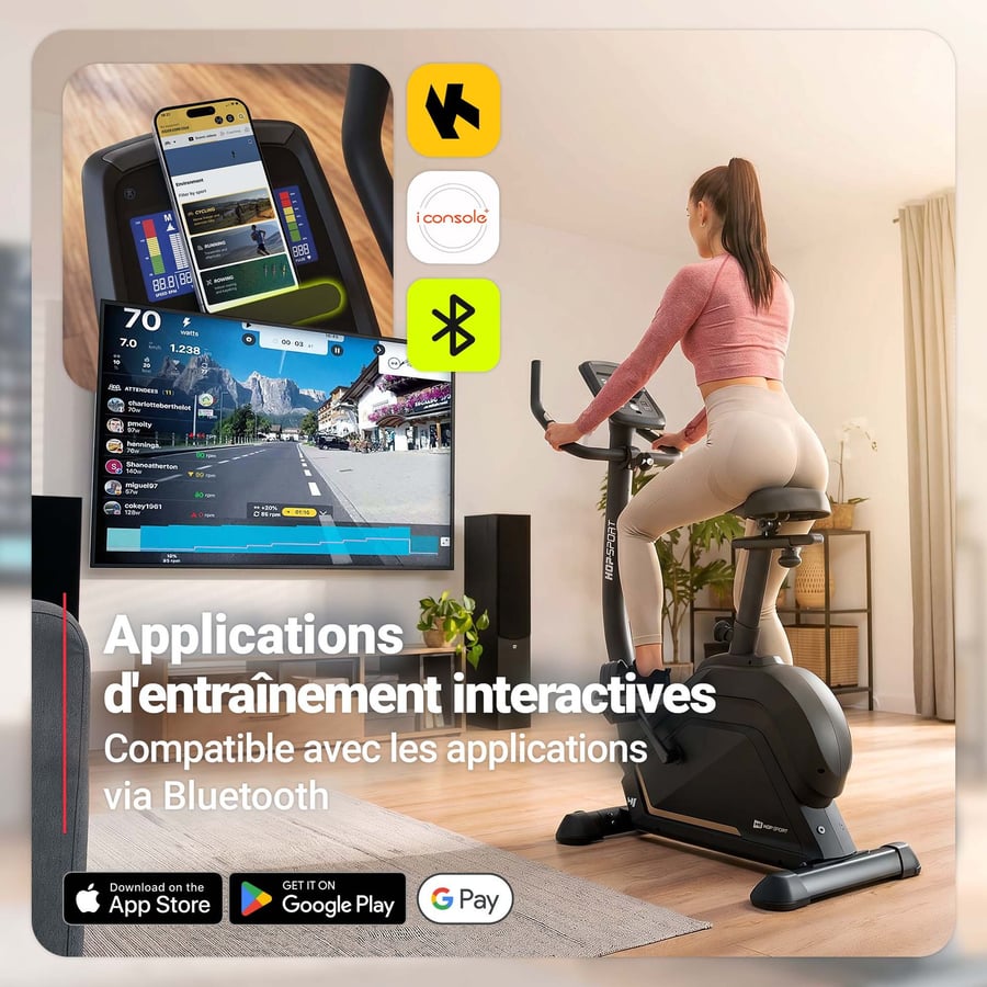 Vélo d'appartement magnétique électrique HS-120H Argo Noir