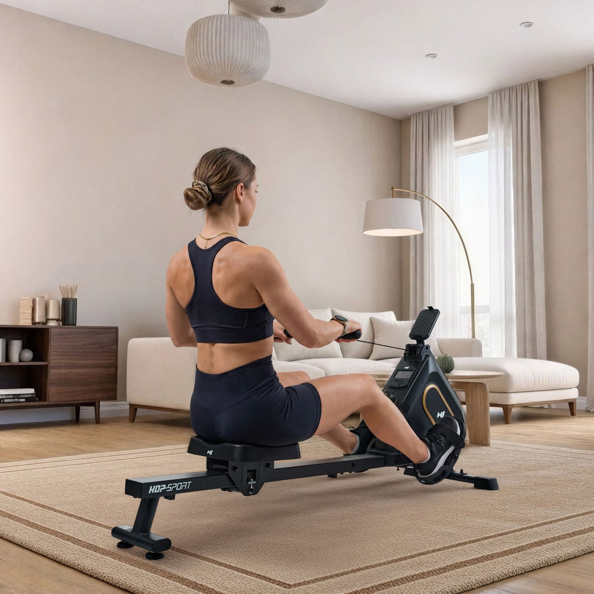 Rail métallique et siège coulissant ergonomique du rameur