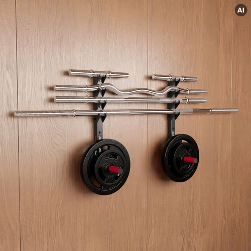 Support mural pour barres et disques de musculation HS-1002A_2