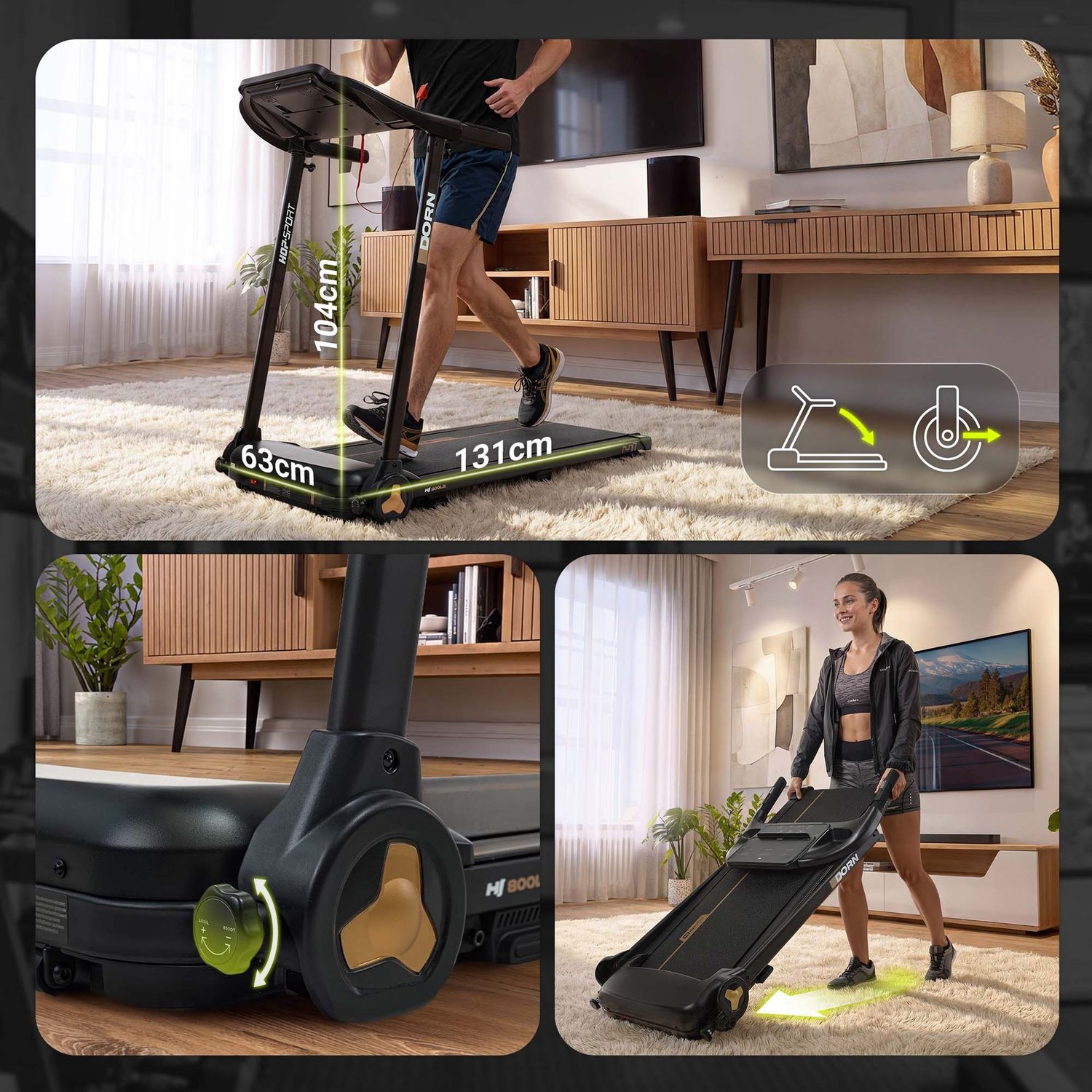 Tapis de course pliable HS-800LB Dorn