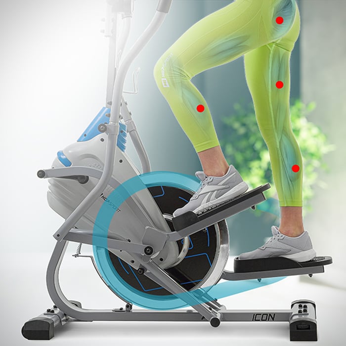 Vélo elliptique et stepper Climber Icon avec poignées ergonomiques et capteurs de pouls intégrés